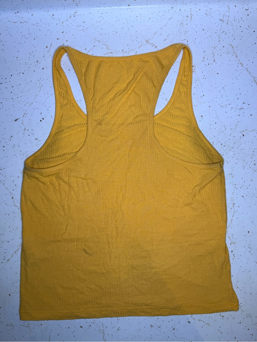 PacSun Ribbed Racerback Tank Top - Mustard Yellow - Picture 4 of 5